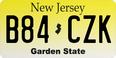 NJ license plate B84CZK