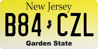 NJ license plate B84CZL