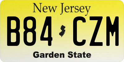 NJ license plate B84CZM