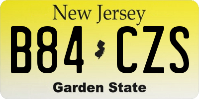 NJ license plate B84CZS