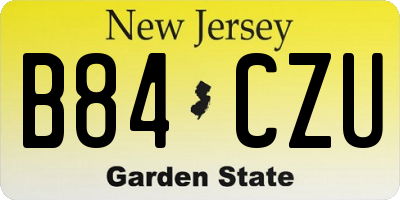 NJ license plate B84CZU