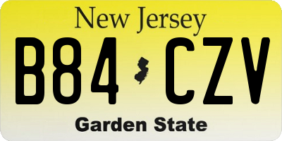NJ license plate B84CZV