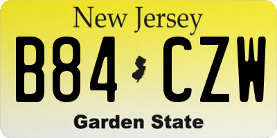 NJ license plate B84CZW