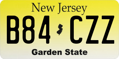 NJ license plate B84CZZ