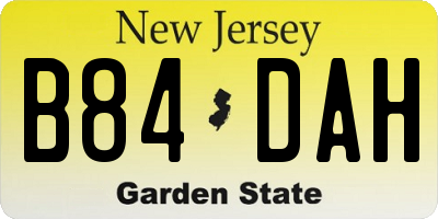 NJ license plate B84DAH