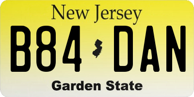NJ license plate B84DAN