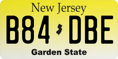 NJ license plate B84DBE