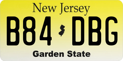NJ license plate B84DBG