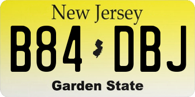 NJ license plate B84DBJ
