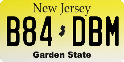 NJ license plate B84DBM
