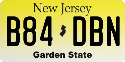 NJ license plate B84DBN