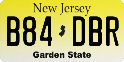 NJ license plate B84DBR