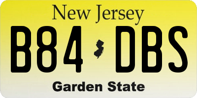 NJ license plate B84DBS