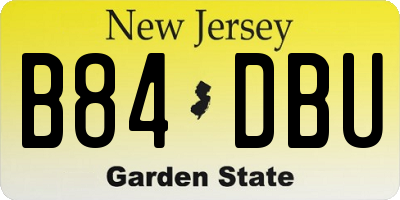 NJ license plate B84DBU