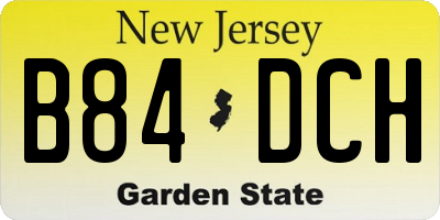 NJ license plate B84DCH