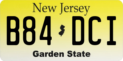 NJ license plate B84DCI