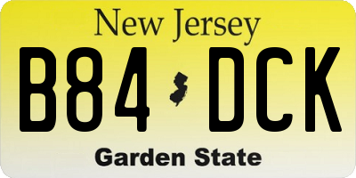 NJ license plate B84DCK