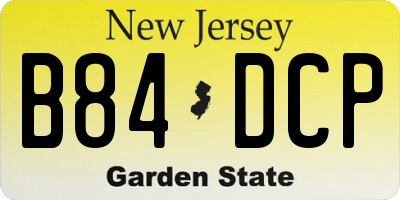 NJ license plate B84DCP