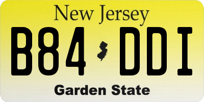 NJ license plate B84DDI