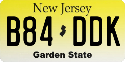 NJ license plate B84DDK