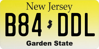 NJ license plate B84DDL