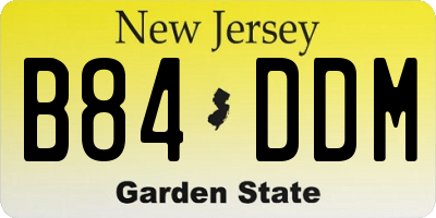 NJ license plate B84DDM