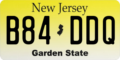 NJ license plate B84DDQ