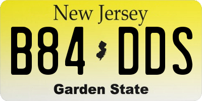 NJ license plate B84DDS