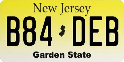 NJ license plate B84DEB