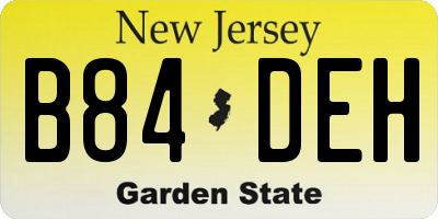 NJ license plate B84DEH