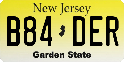 NJ license plate B84DER