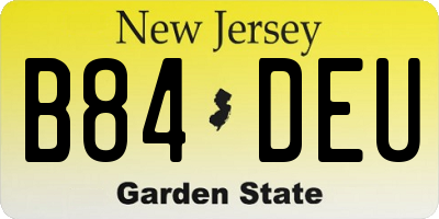 NJ license plate B84DEU