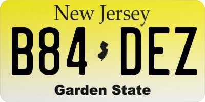 NJ license plate B84DEZ