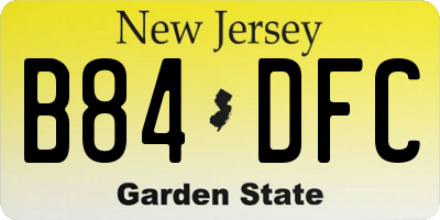 NJ license plate B84DFC