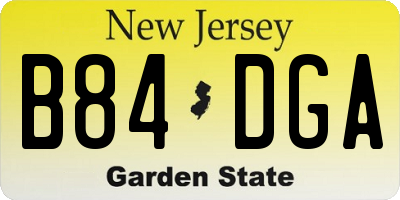 NJ license plate B84DGA