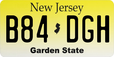 NJ license plate B84DGH