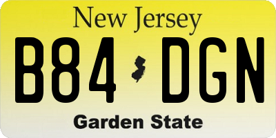 NJ license plate B84DGN