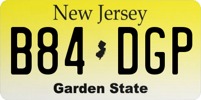 NJ license plate B84DGP
