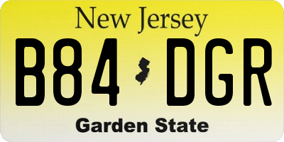 NJ license plate B84DGR