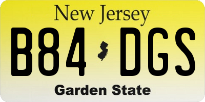 NJ license plate B84DGS