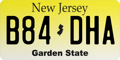NJ license plate B84DHA