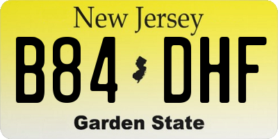 NJ license plate B84DHF