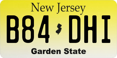 NJ license plate B84DHI