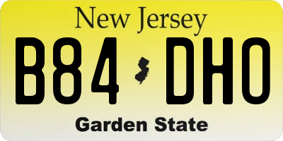 NJ license plate B84DHO