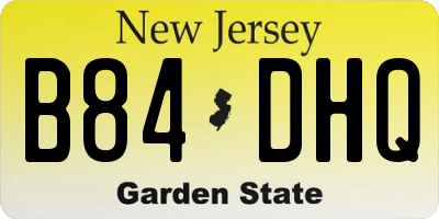 NJ license plate B84DHQ
