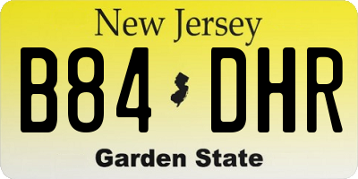 NJ license plate B84DHR