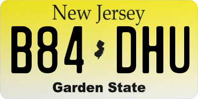 NJ license plate B84DHU