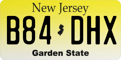 NJ license plate B84DHX