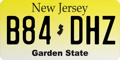 NJ license plate B84DHZ