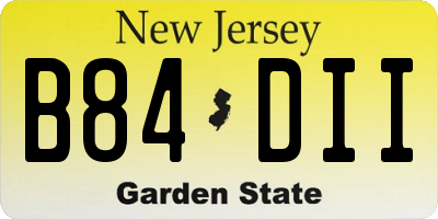 NJ license plate B84DII